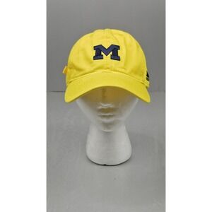 Adidas Michigan Wolverines Logo Adult Hat Yellow Adjustable Strap Back Dad Cap